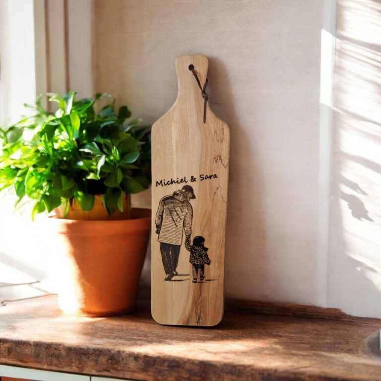 1x Borrelplank graveren - Acacia -  50cm x 14cm - met foto of tekst zelf laten graveren