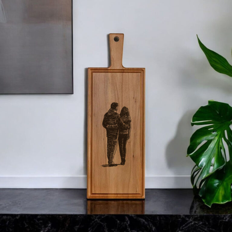 1x Borrelplank graveren - Beuken -  48cm x 17cm - met foto of tekst zelf personaliseren