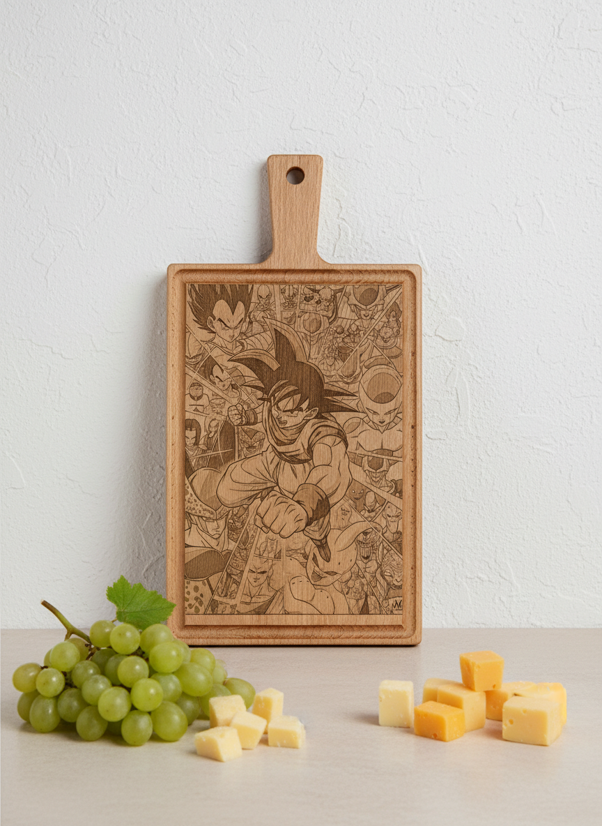 Borrelplank personaliseren - zelf ontwerpen - Beuken -  33cm x 16cm - 37