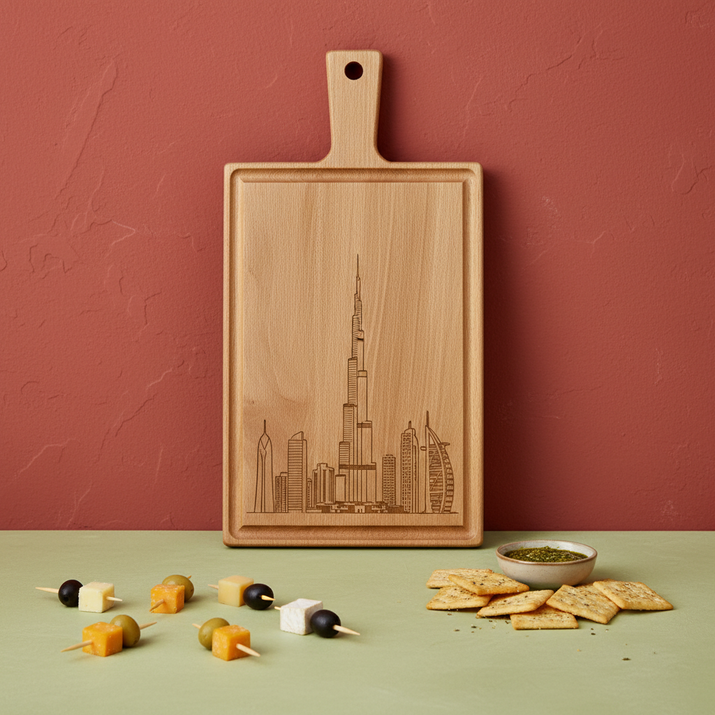 Borrelplank personaliseren - zelf ontwerpen - Beuken -  33cm x 16cm - 10