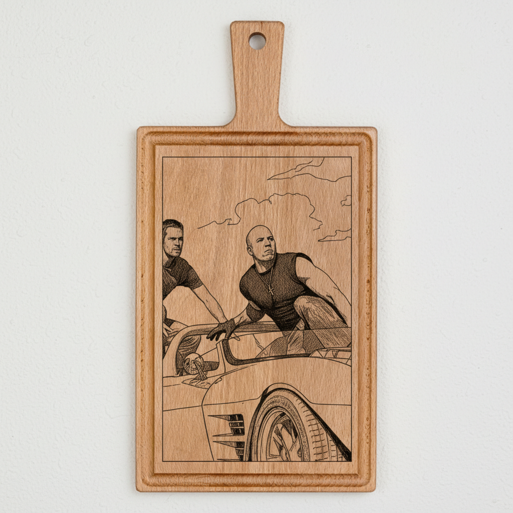 Borrelplank personaliseren - zelf ontwerpen - Beuken -  33cm x 16cm - 28