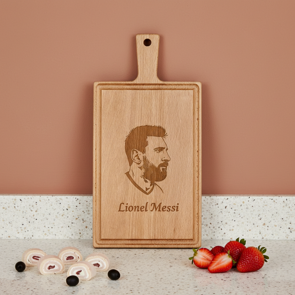 Borrelplank personaliseren - zelf ontwerpen - Beuken -  33cm x 16cm - 13