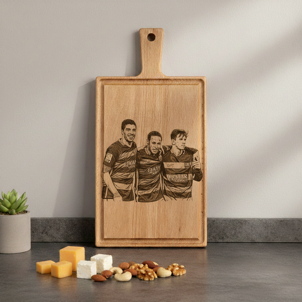 Borrelplank personaliseren - zelf ontwerpen - Beuken -  33cm x 16cm - 25