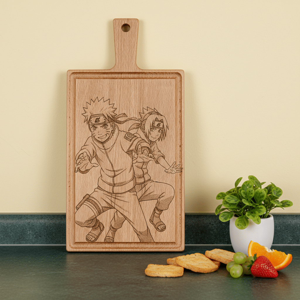 Borrelplank personaliseren - zelf ontwerpen - Beuken -  33cm x 16cm - 5