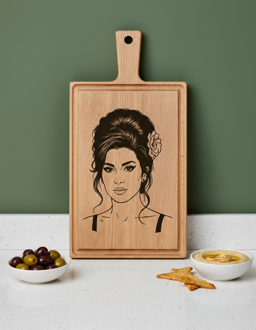 Borrelplank personaliseren - zelf ontwerpen - Beuken -  33cm x 16cm - 29