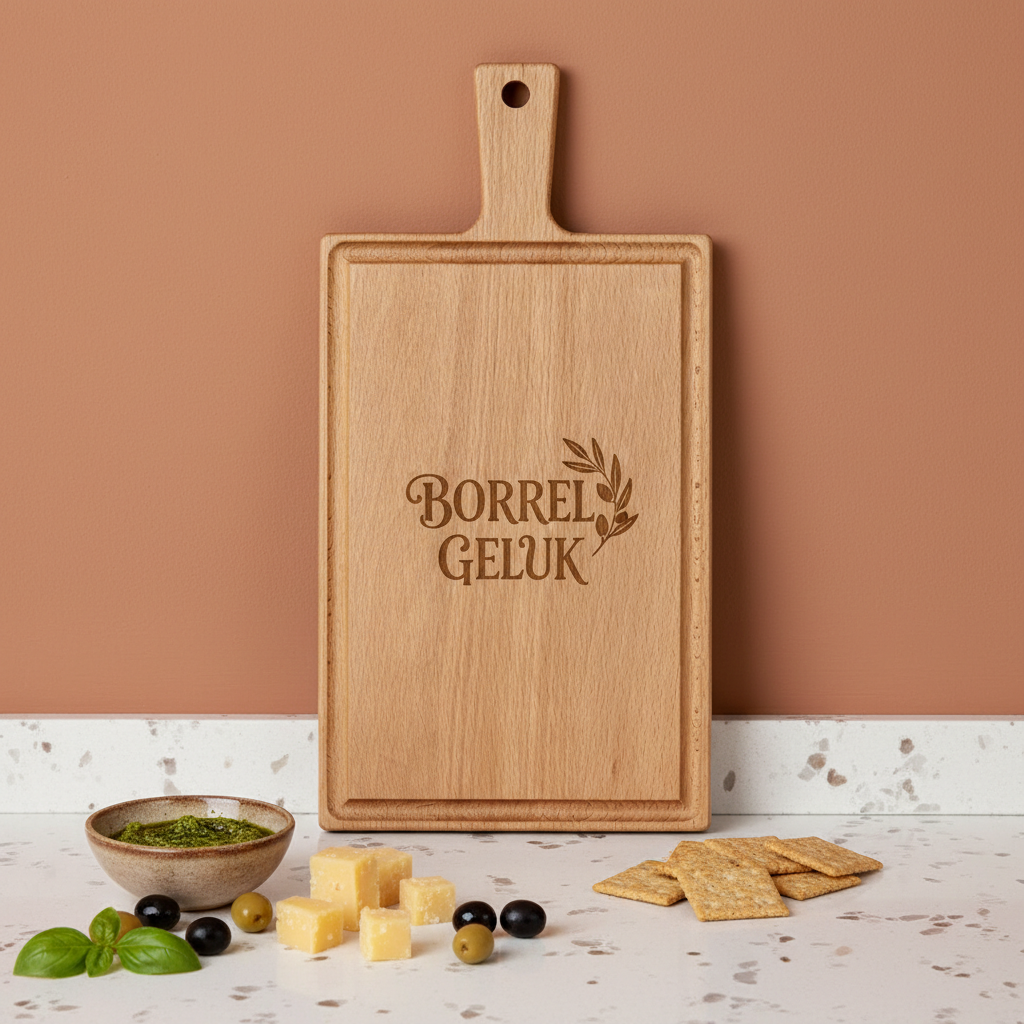 Borrelplank personaliseren - zelf ontwerpen - Beuken -  33cm x 16cm - 11