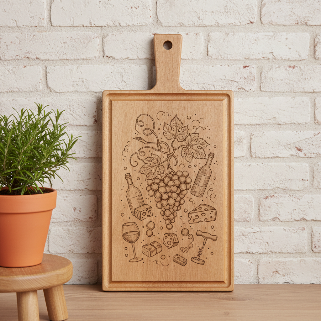 Borrelplank personaliseren - zelf ontwerpen - Beuken -  33cm x 16cm - 47