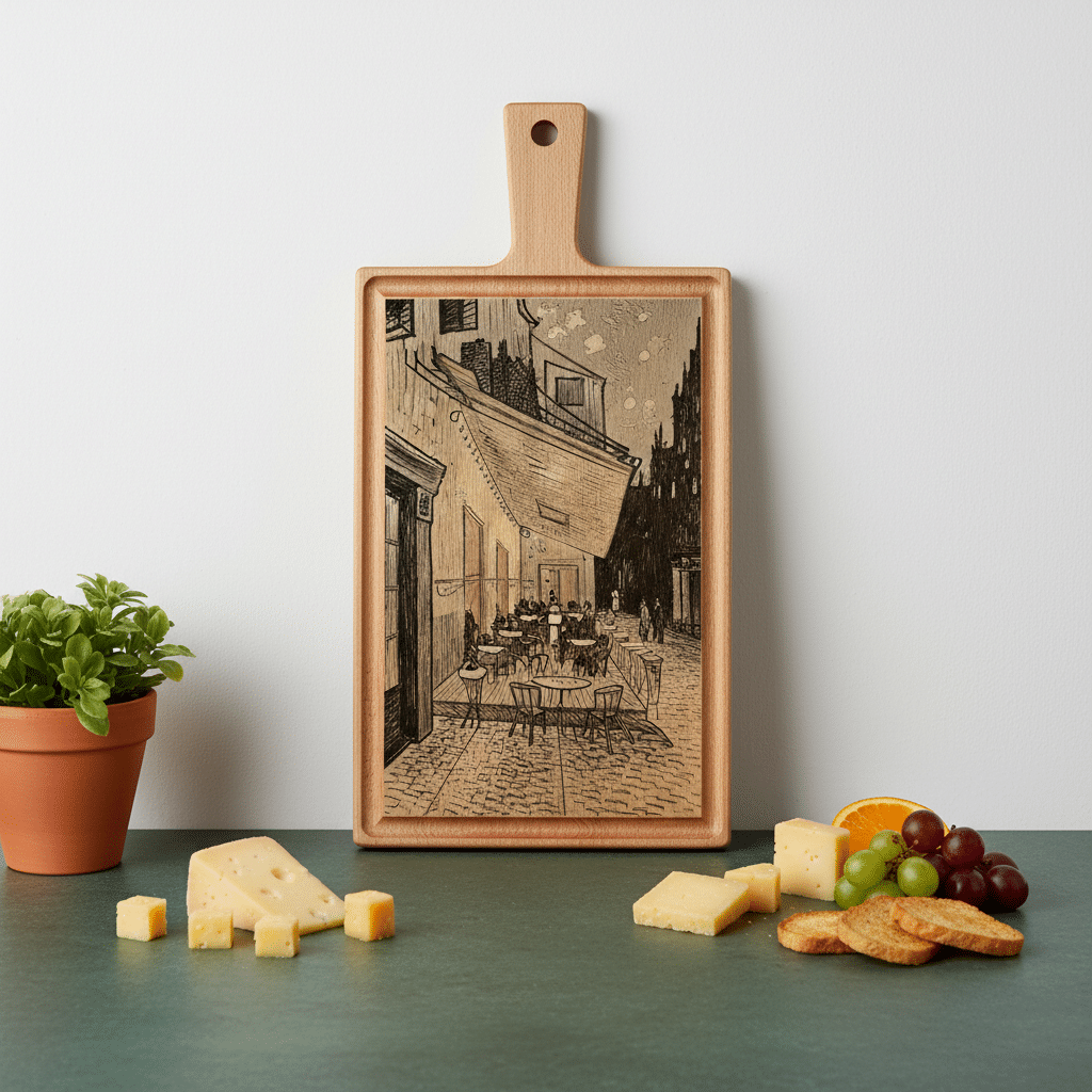 Borrelplank personaliseren - zelf ontwerpen - Beuken -  33cm x 16cm - 4