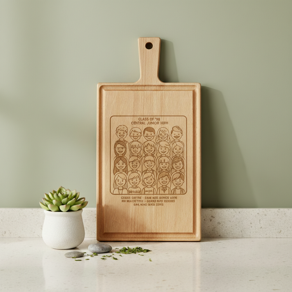 Borrelplank personaliseren - zelf ontwerpen - Beuken -  33cm x 16cm - 18