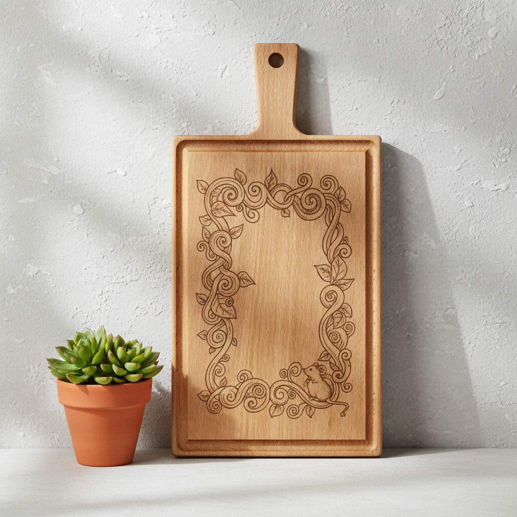 Borrelplank personaliseren - zelf ontwerpen - Beuken -  33cm x 16cm - 44