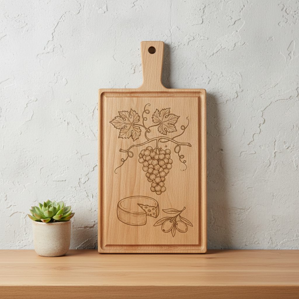 Borrelplank personaliseren - zelf ontwerpen - Beuken -  33cm x 16cm - 43