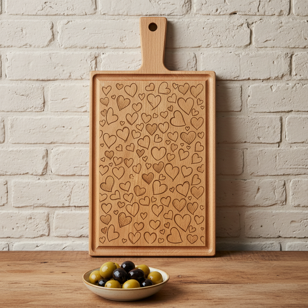 Borrelplank personaliseren - zelf ontwerpen - Beuken -  33cm x 16cm - 31