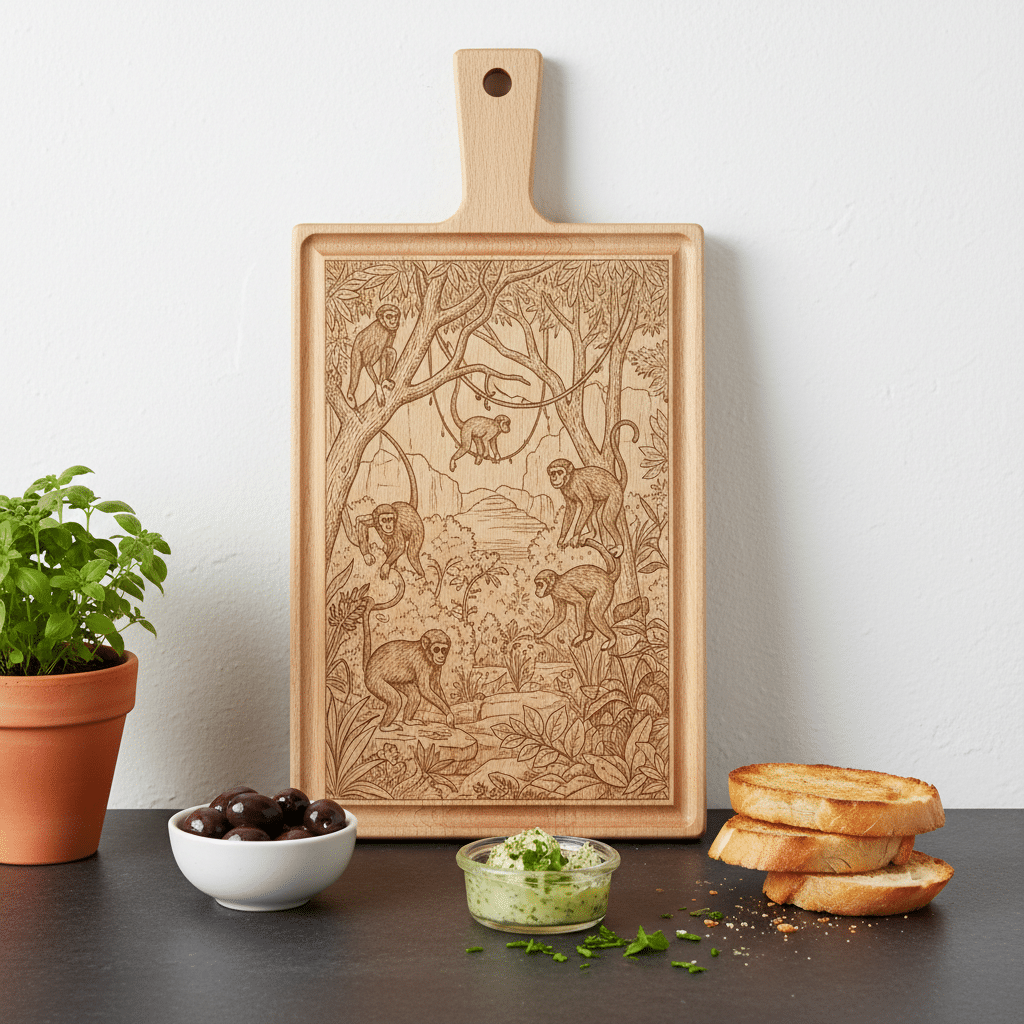 Borrelplank personaliseren - zelf ontwerpen - Beuken -  33cm x 16cm - 3