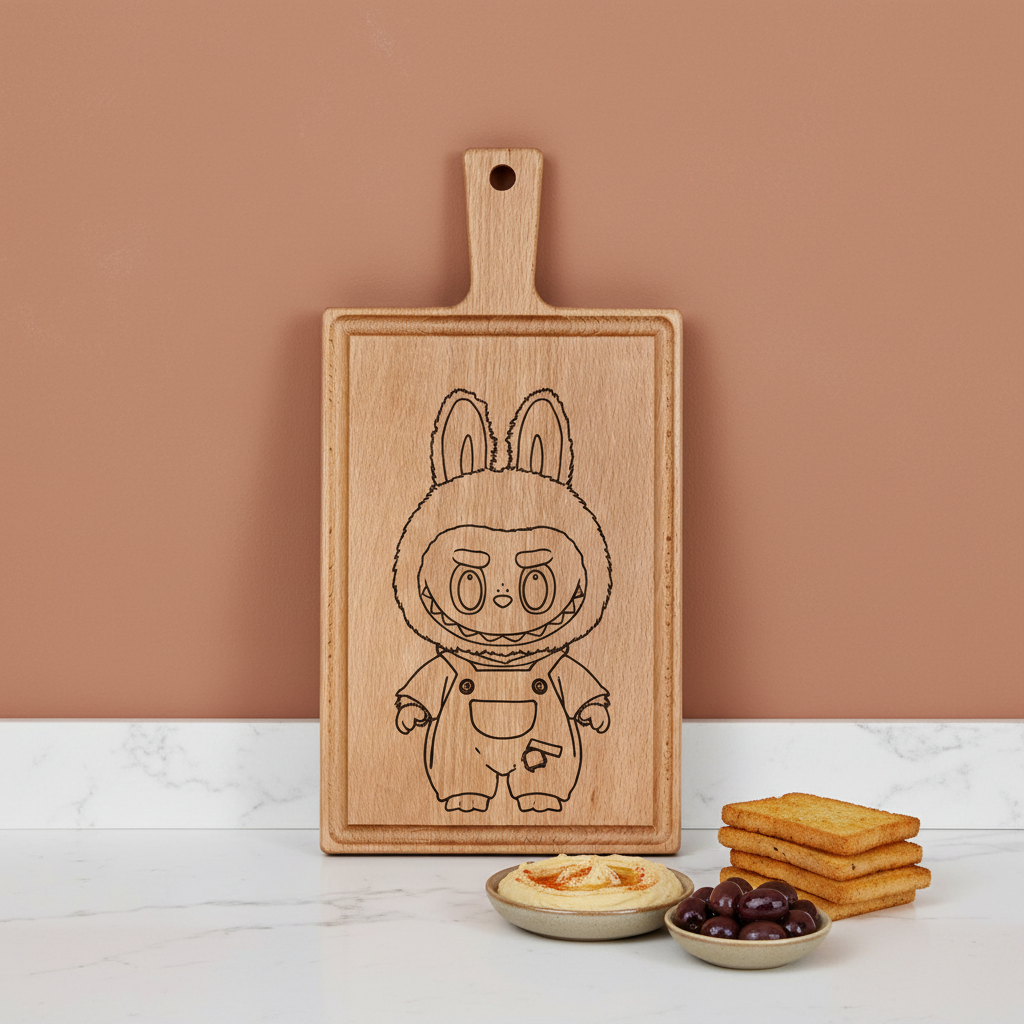 Borrelplank personaliseren - zelf ontwerpen - Beuken -  33cm x 16cm - 27