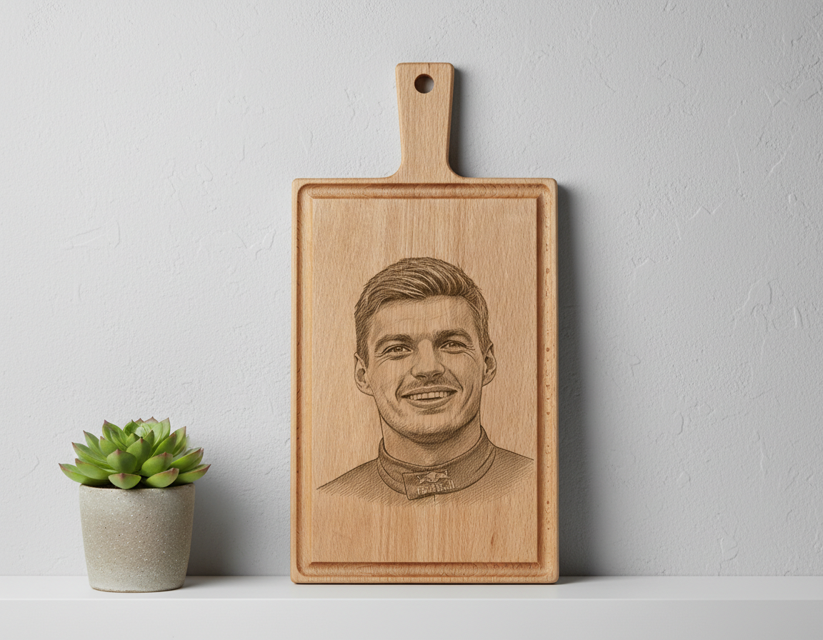 Borrelplank personaliseren - zelf ontwerpen - Beuken -  33cm x 16cm - 42