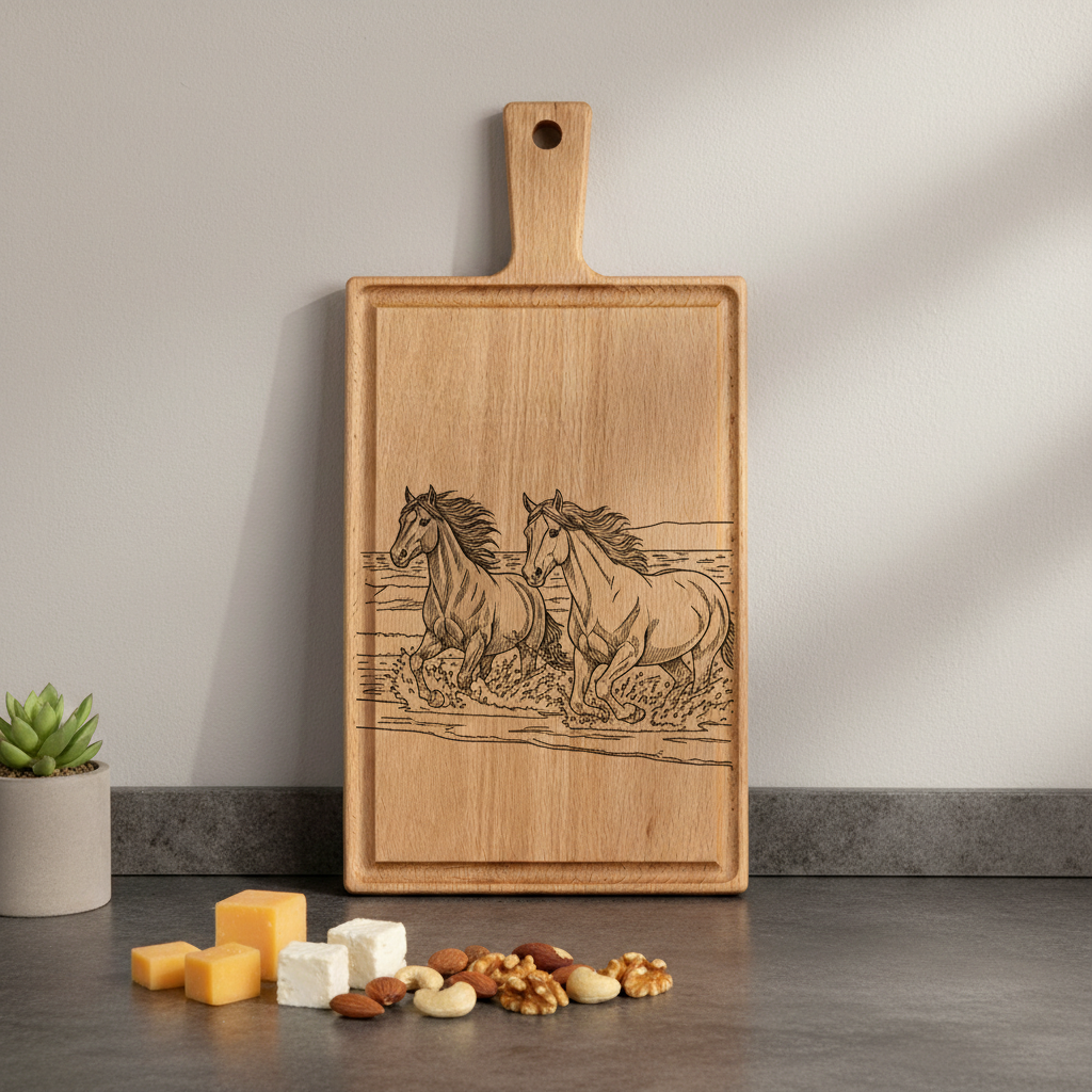 Borrelplank personaliseren - zelf ontwerpen - Beuken -  33cm x 16cm - 22