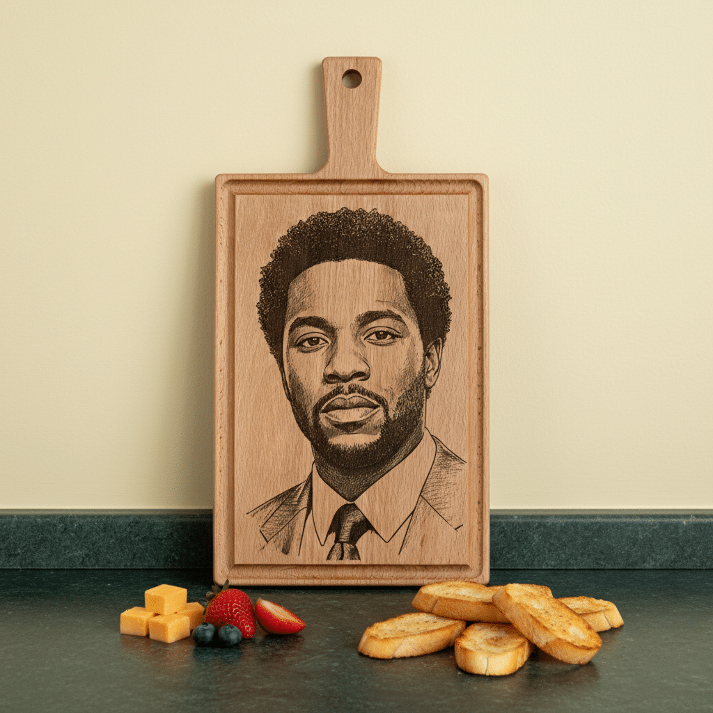 Borrelplank personaliseren - zelf ontwerpen - Beuken -  33cm x 16cm - 6