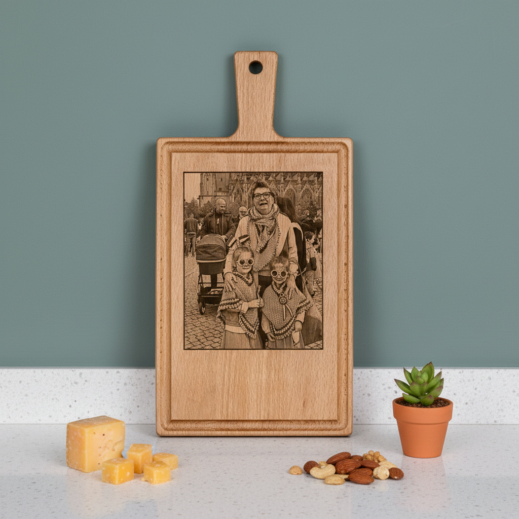 Borrelplank personaliseren - zelf ontwerpen - Beuken -  33cm x 16cm - 24