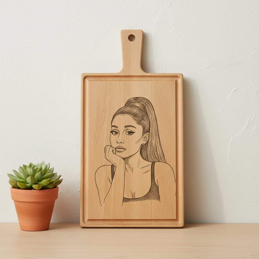 Borrelplank personaliseren - zelf ontwerpen - Beuken -  33cm x 16cm - 39