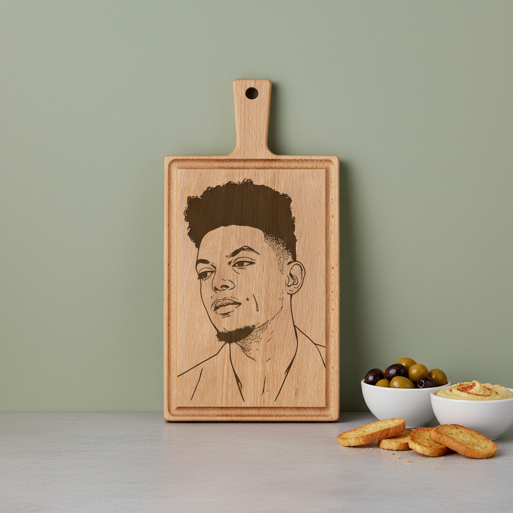 Borrelplank personaliseren - zelf ontwerpen - Beuken -  33cm x 16cm - 30