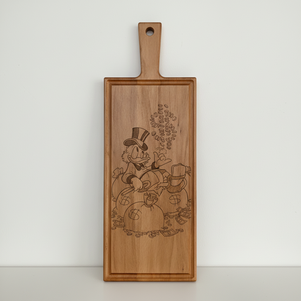 Foto, logo of tekst op borrelplank, snijplank, hapjesplank graveren - Beuken -  48cm x 17cm - 42