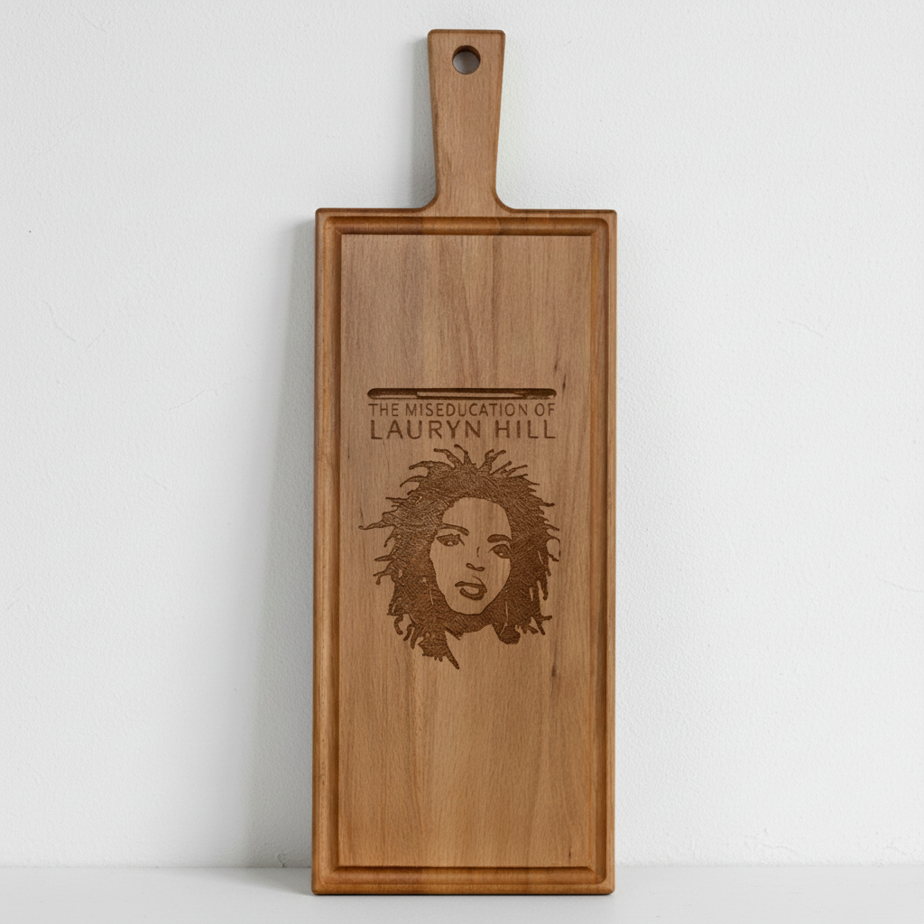 Foto, logo of tekst op borrelplank, snijplank, hapjesplank graveren - Beuken -  48cm x 17cm - 43