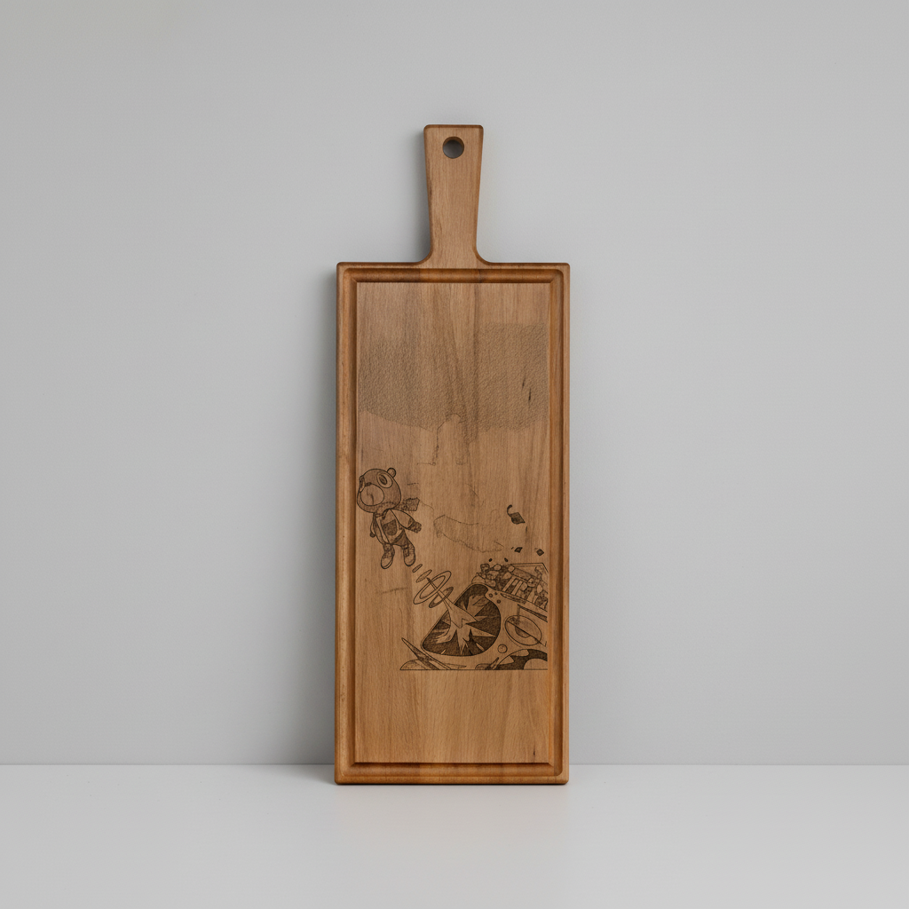 Foto, logo of tekst op borrelplank, snijplank, hapjesplank graveren - Beuken -  48cm x 17cm - 44