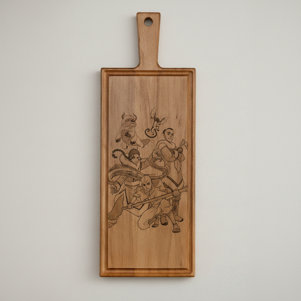 Foto, logo of tekst op borrelplank, snijplank, hapjesplank graveren - Beuken -  48cm x 17cm - 50