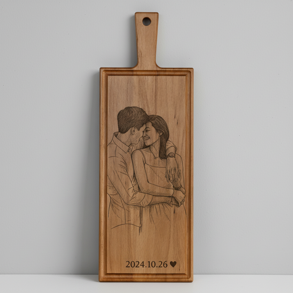 Borrelplank beuken - 48cm x 17cm - zelf ontwerpen