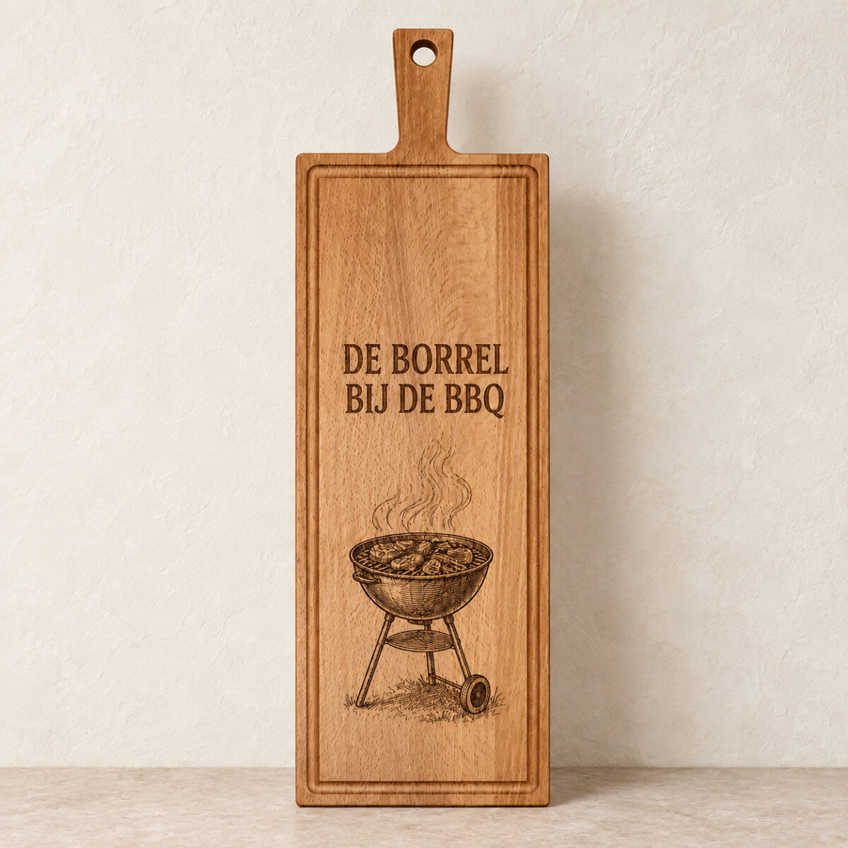 Plank met handvat - beuken - 59x19 cm - zelf ontwerpen - Variant 10
