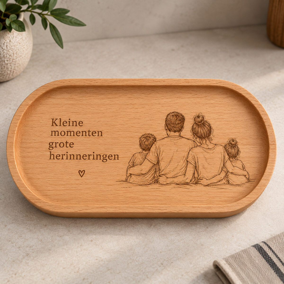Tray - beuken - 28x14 cm - zelf ontwerpen