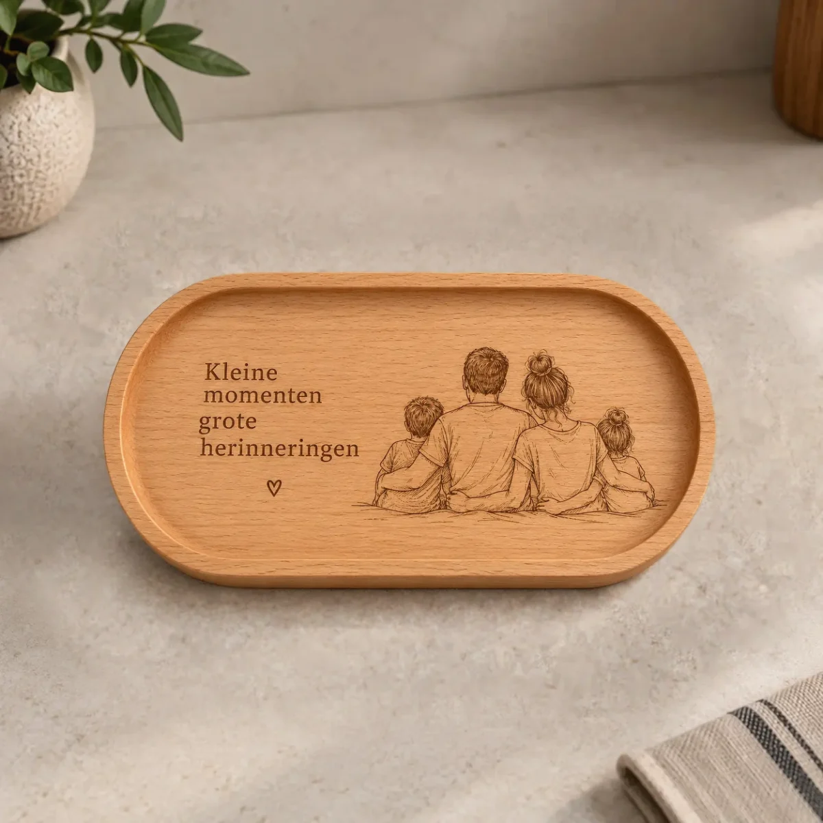 Tray - beuken - 28x14 cm - zelf ontwerpen