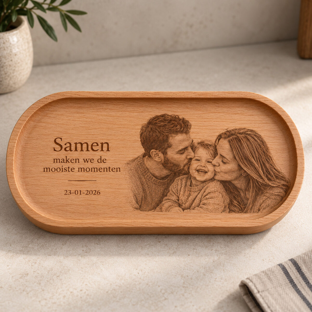Tray - beuken - 33x16 cm - zelf ontwerpen