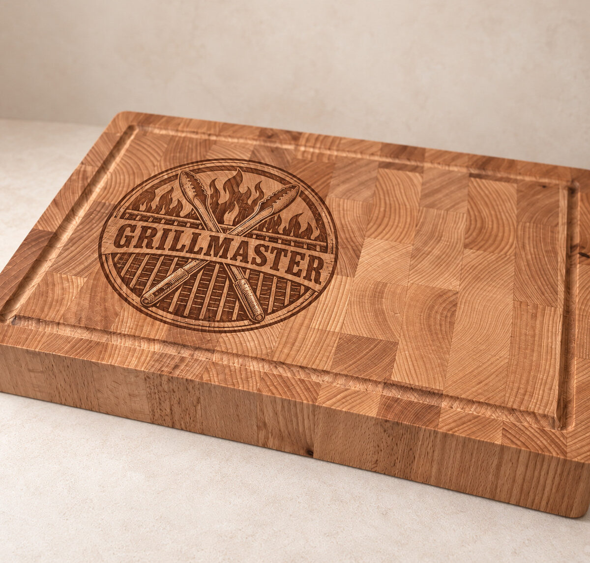 Hakblok met handvaten - beuken - 36x26 cm - zelf ontwerpen - Variant 10