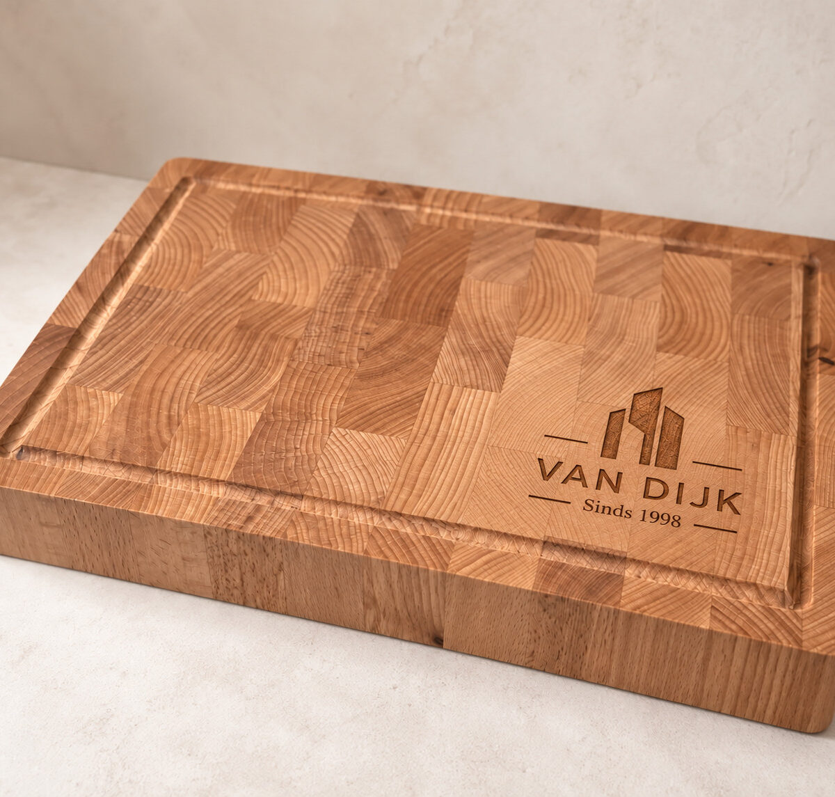 Hakblok met handvaten - beuken - 36x26 cm - zelf ontwerpen - Variant 24
