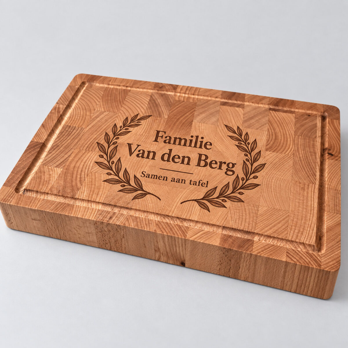 Hakblok met handvaten - beuken - 36x26 cm - zelf ontwerpen - Variant 34